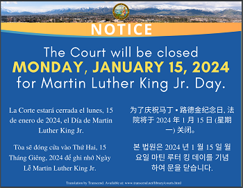 Closed Monday, January 15, 2024