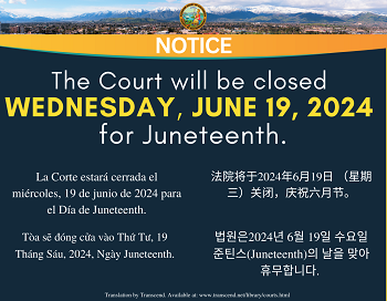 Closed Wednesday, June 19, 2024