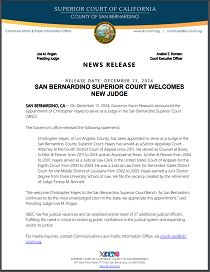 SBSC Welcomes New Judge Christopher Hayes