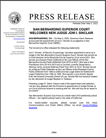 SBSC Welcomes New Judge Joni I. Sinclair